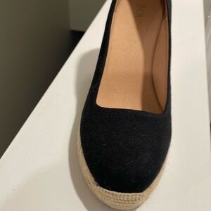 J. Crew black canvas espadrille only worn once.